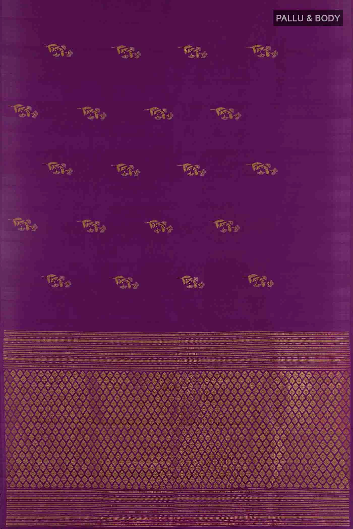 Dark Blue Kanjivaram Silk Saree - Image 6