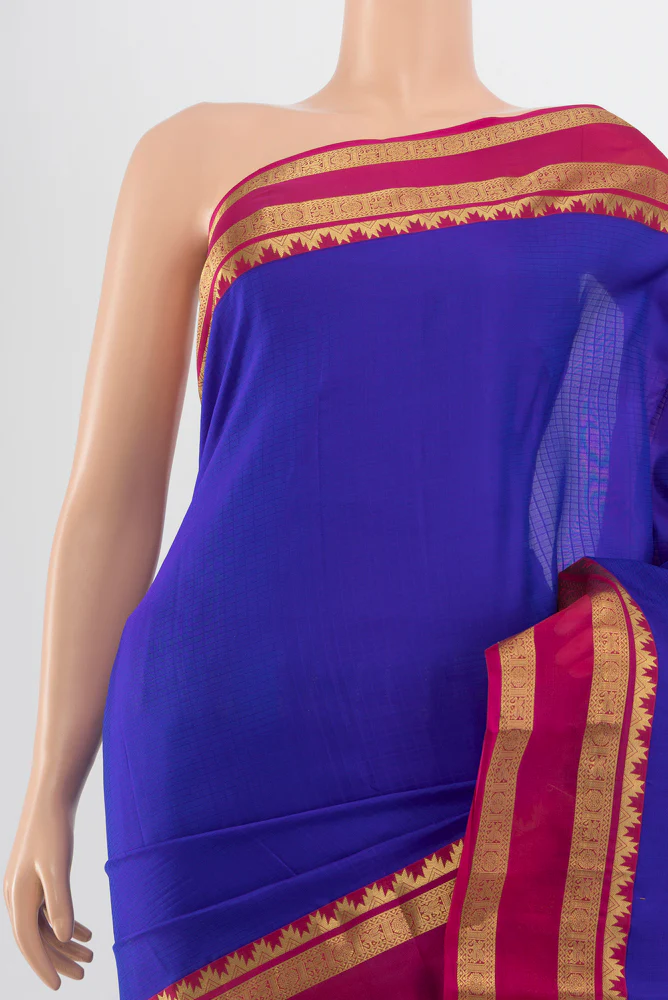 Royal Blue Kanchipuram Silk Saree - Image 2