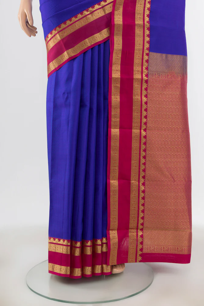 Royal Blue Kanchipuram Silk Saree - Image 3