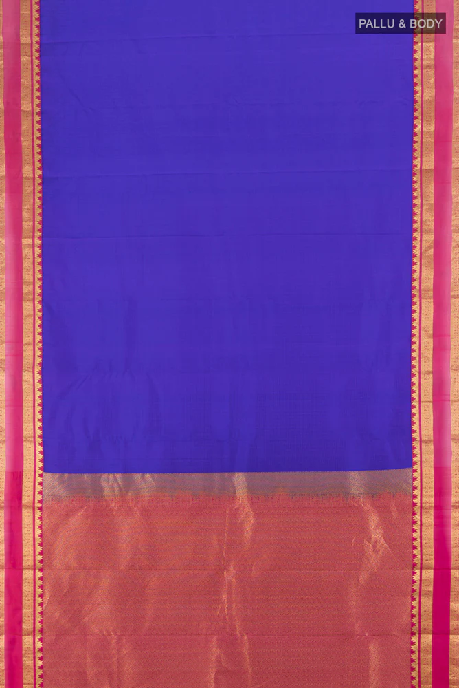 Royal Blue Kanchipuram Silk Saree - Image 5