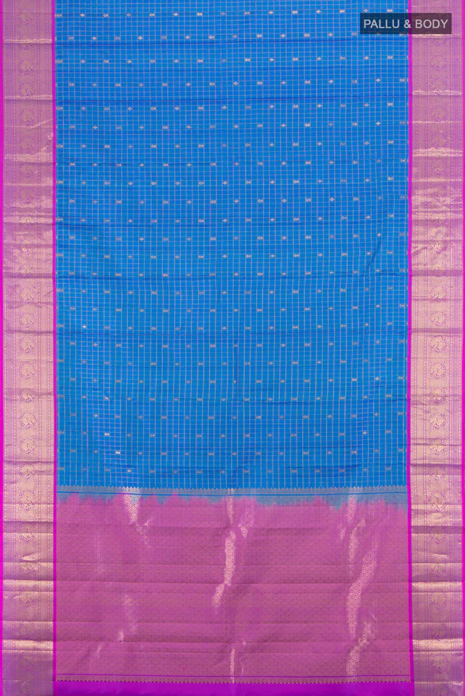 Blue Kanchipuram Silk Saree - Image 5