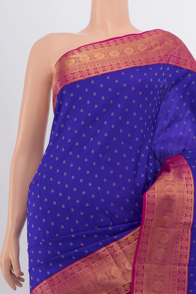 Royal Blue Kanchipuram Silk Saree - Image 2