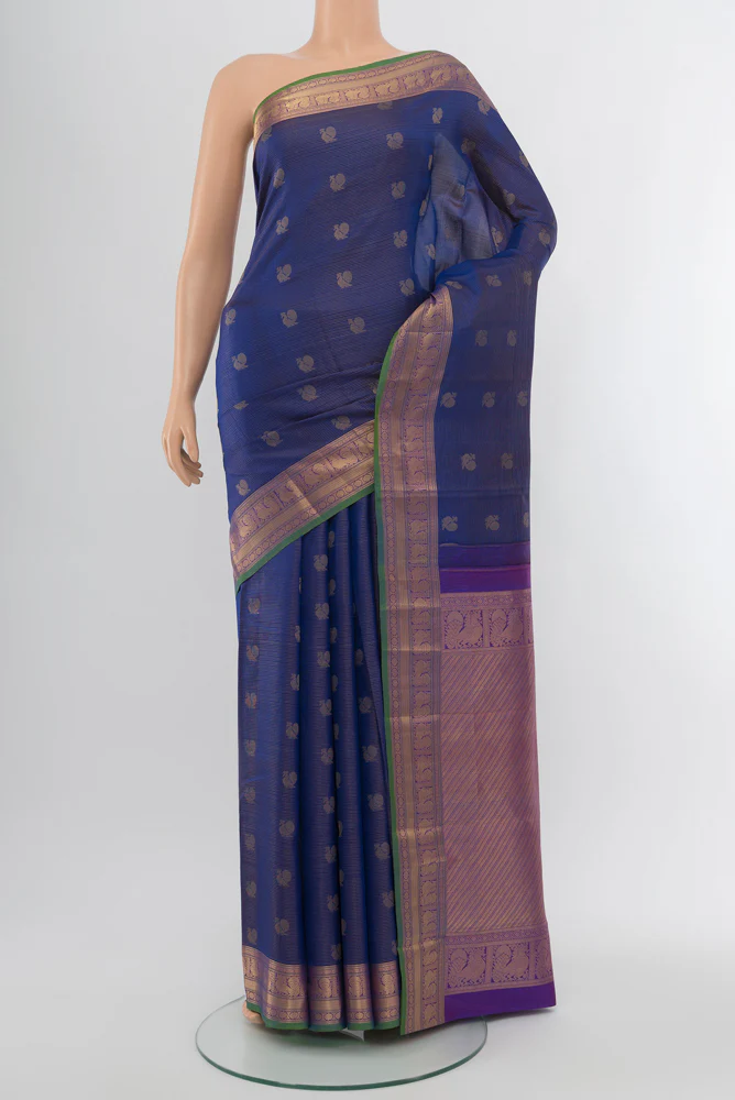 Dark Blue Kanchipuram Silk Saree