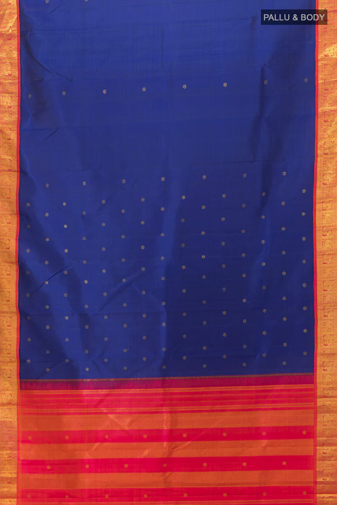Royal Blue Kanjivaram Silk Saree - Image 5