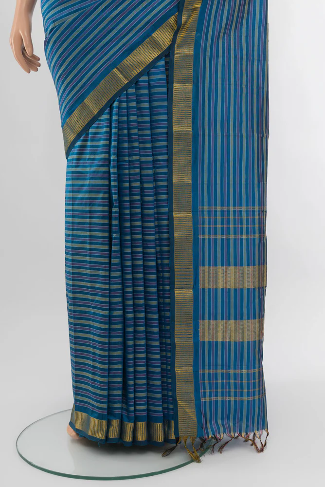 Blue Kanjivaram Silk Saree - Image 3