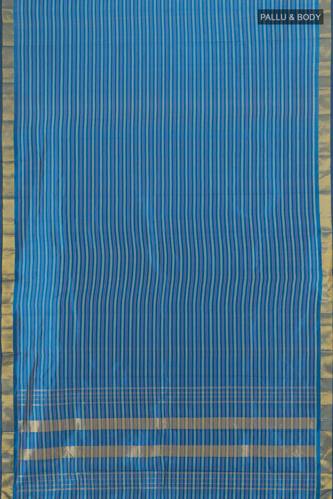 Blue Kanjivaram Silk Saree - Image 5
