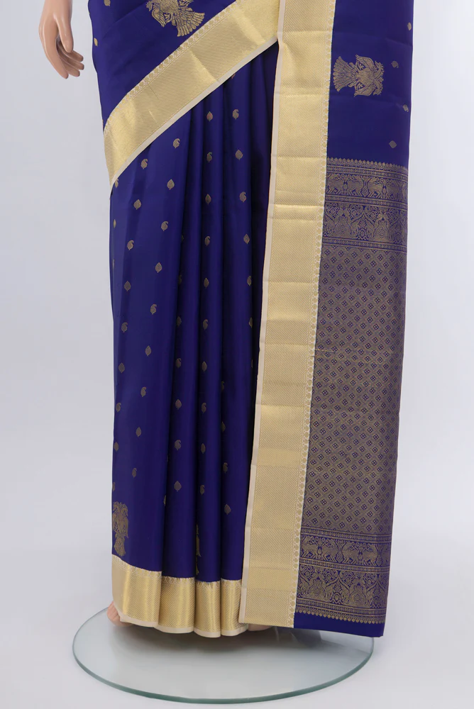 Blue Kanjivaram Silk Saree - Image 3