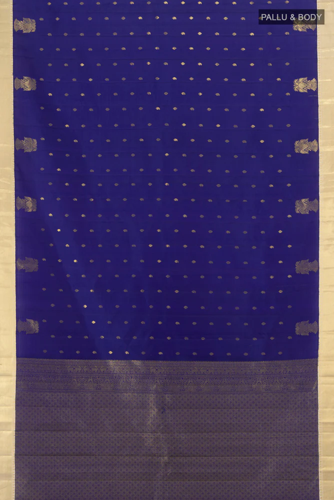 Blue Kanjivaram Silk Saree - Image 5