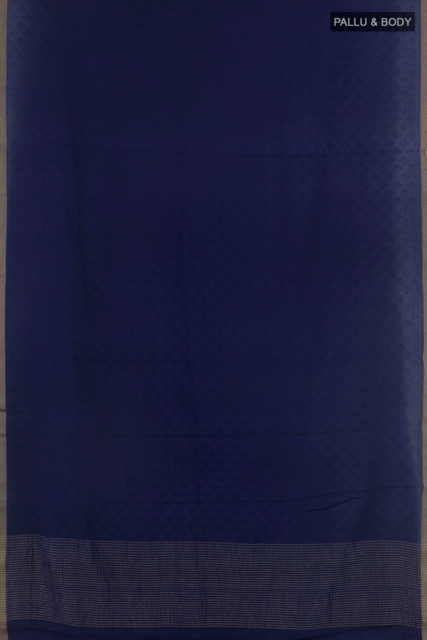 Navy Blue Mysore Crepe Saree - Image 3