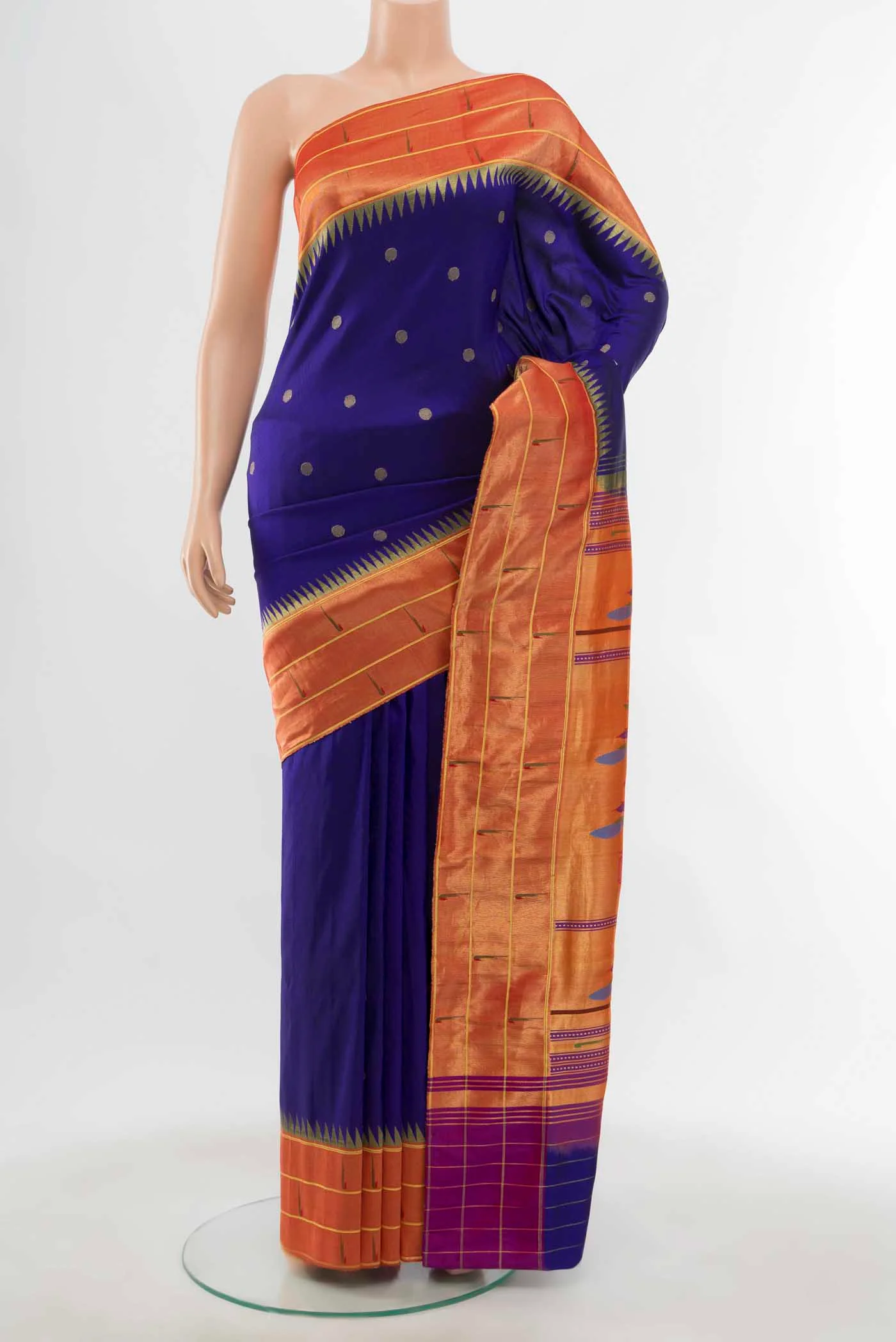 Dark Blue Paithani Silk Saree