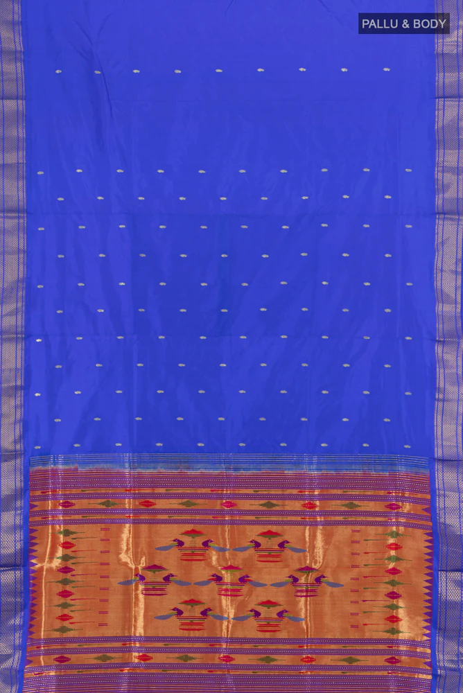 Royal Blue Paithani Silk Saree - Image 5
