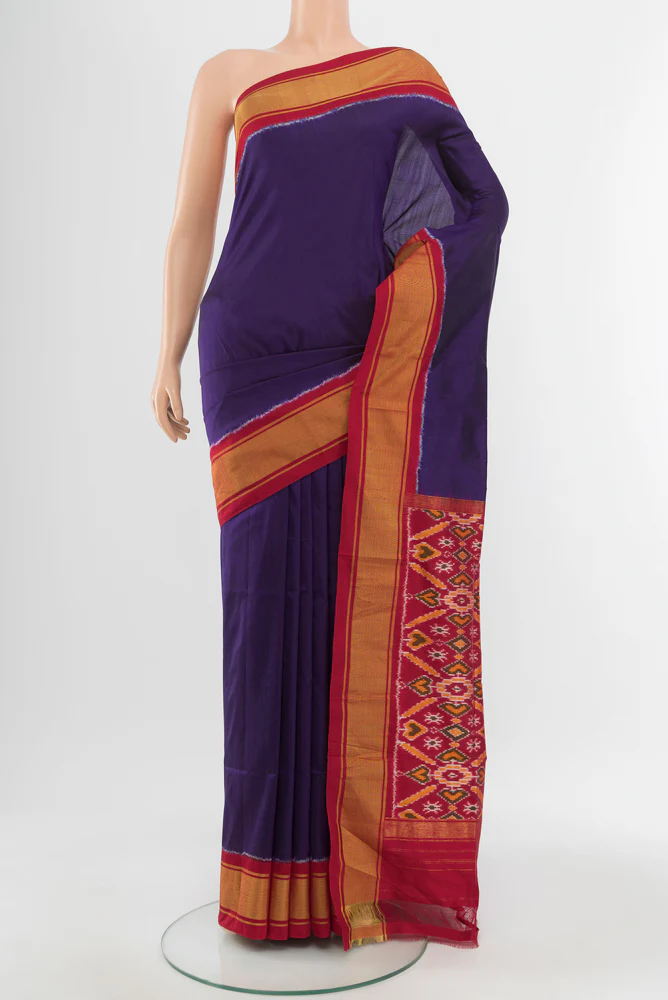 Dark Blue Pochampally Silk Saree
