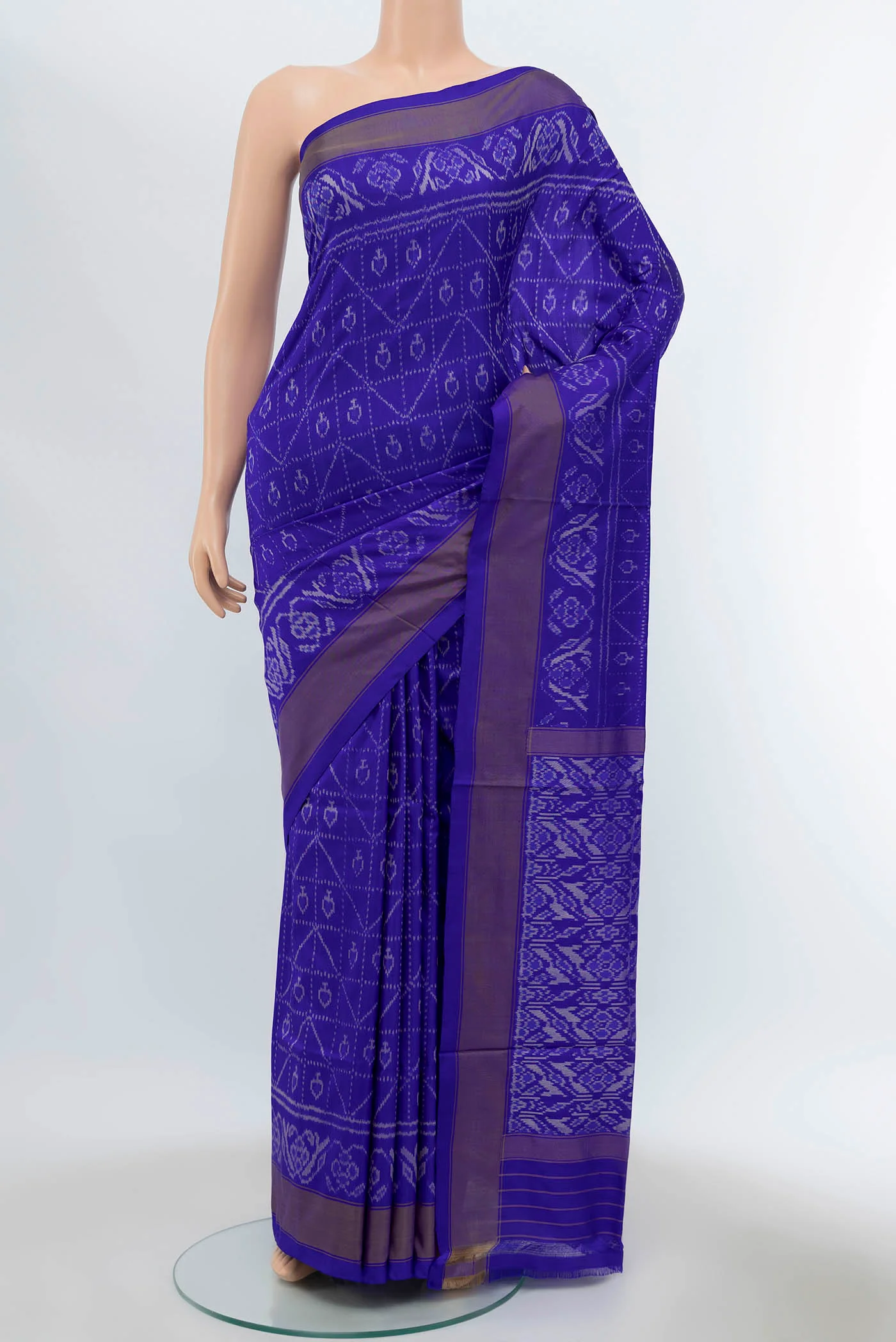 Dark Blue Pochampally Silk Saree