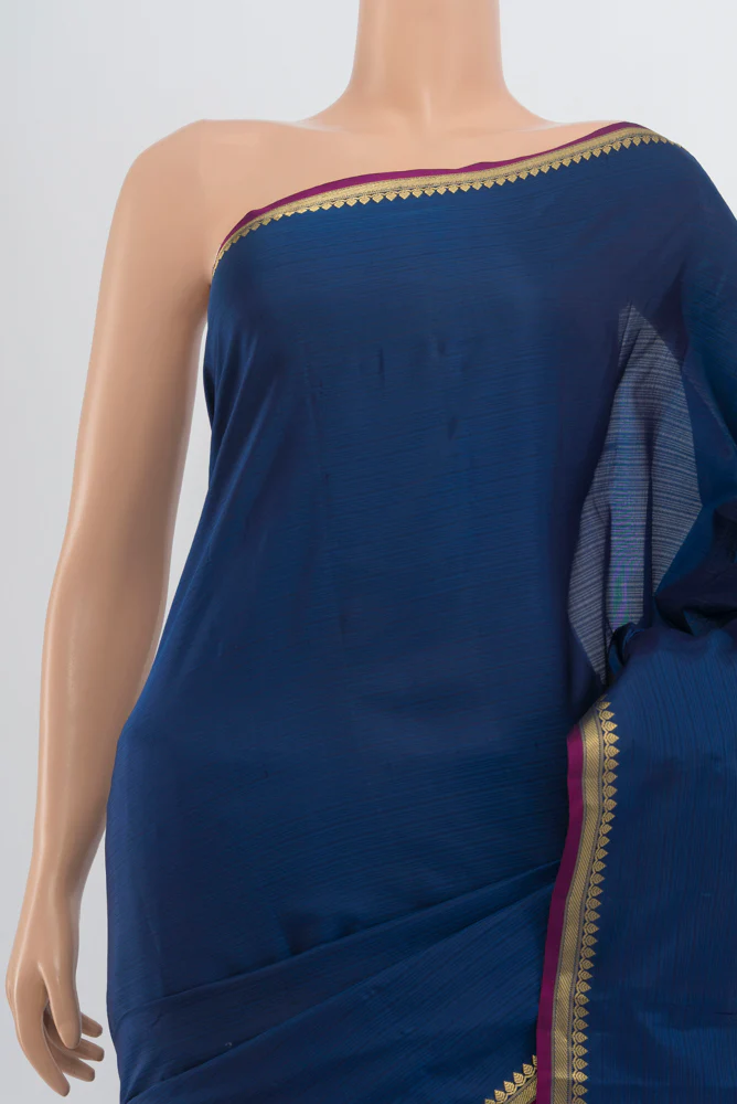 Blue Soft Silk Saree - Image 2
