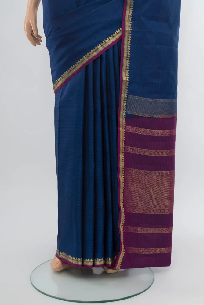 Blue Soft Silk Saree - Image 3