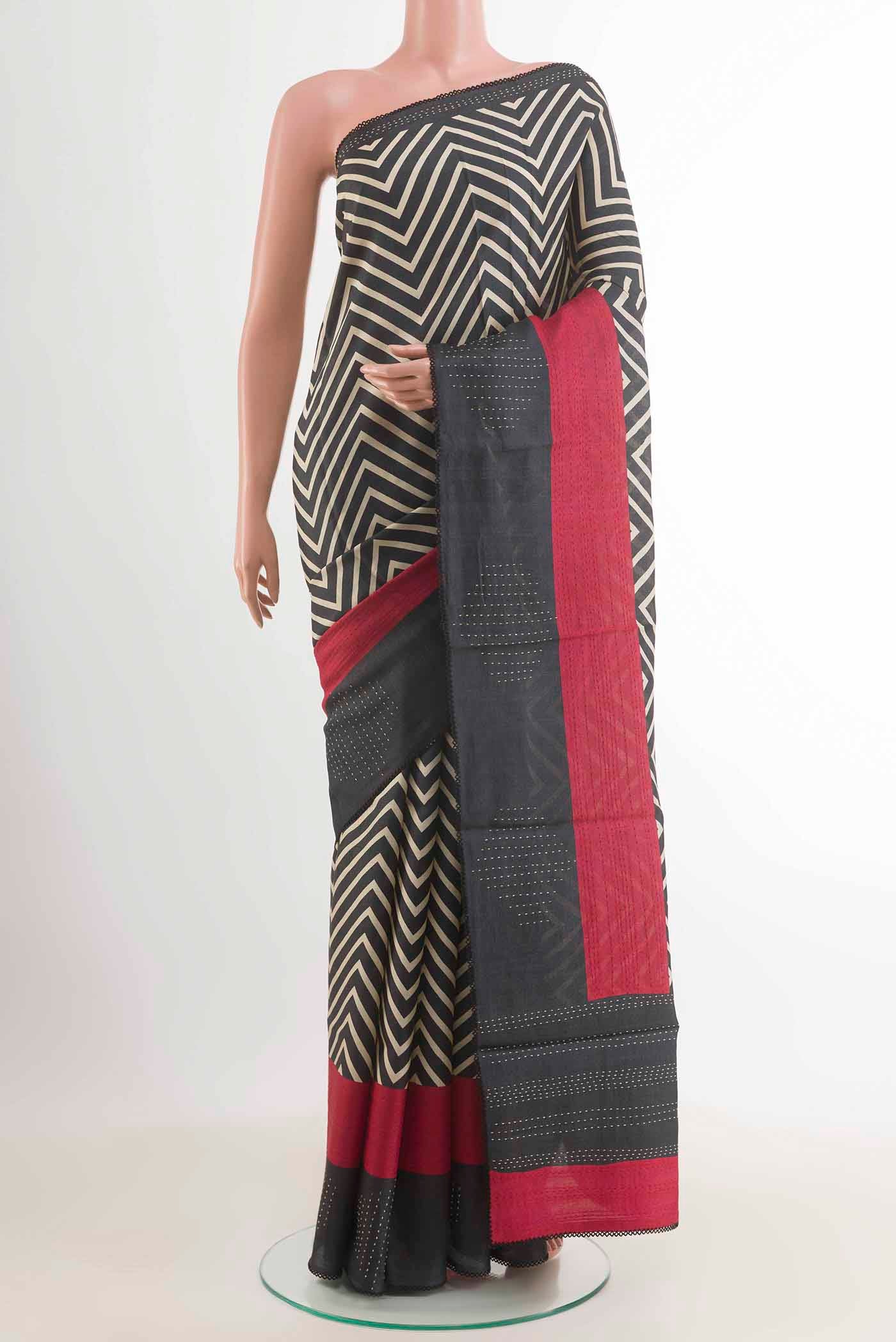 Dark Blue Tussar Saree