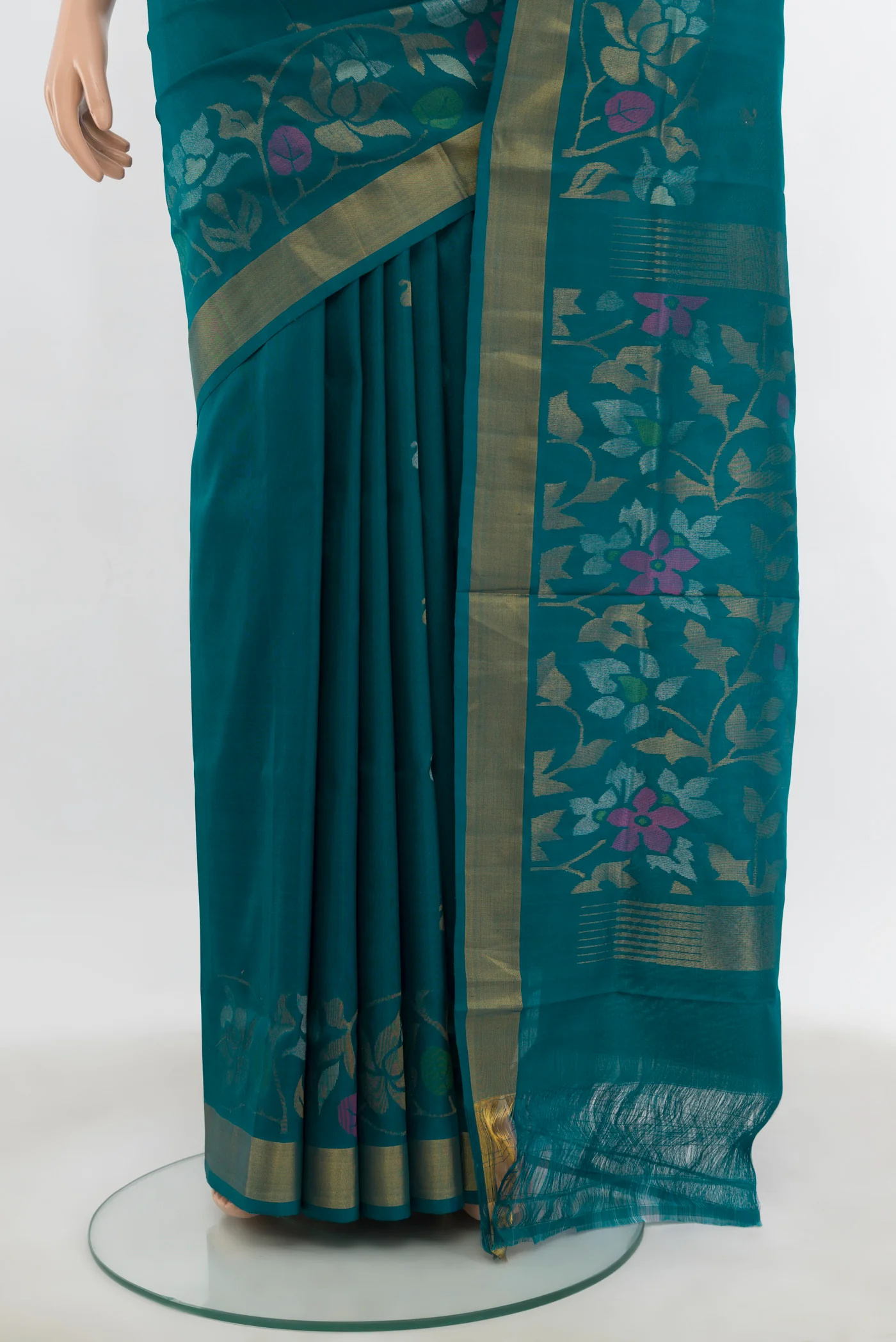 Blue Uppada Silk Saree - Image 3