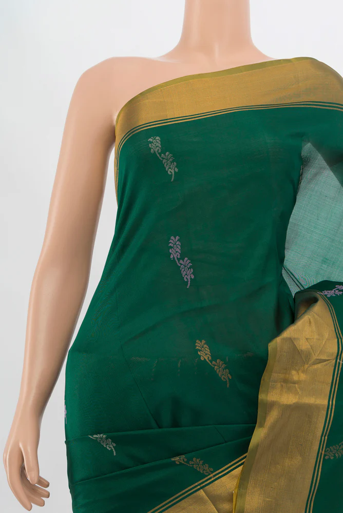 Green Uppada Silk Saree - Image 2