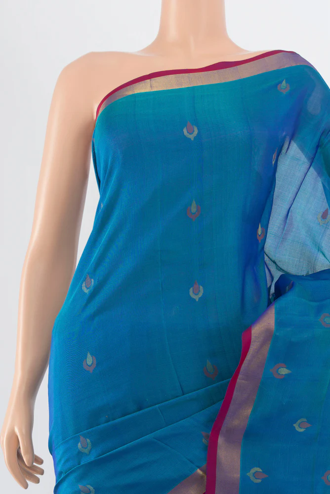 Blue Uppada Silk Saree - Image 2