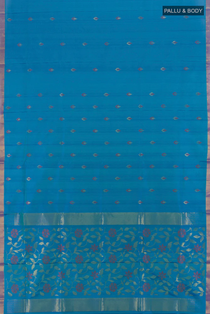 Blue Uppada Silk Saree - Image 5