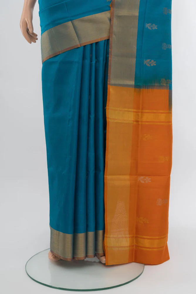 Blue Uppada Silk Saree - Image 3