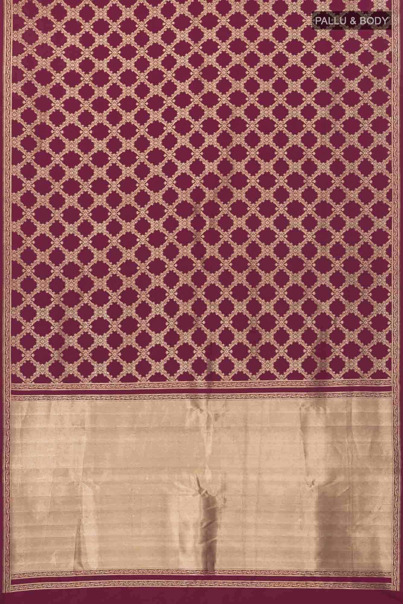 Chitrangada-Maroon Banarasi Silk Saree - Image 6
