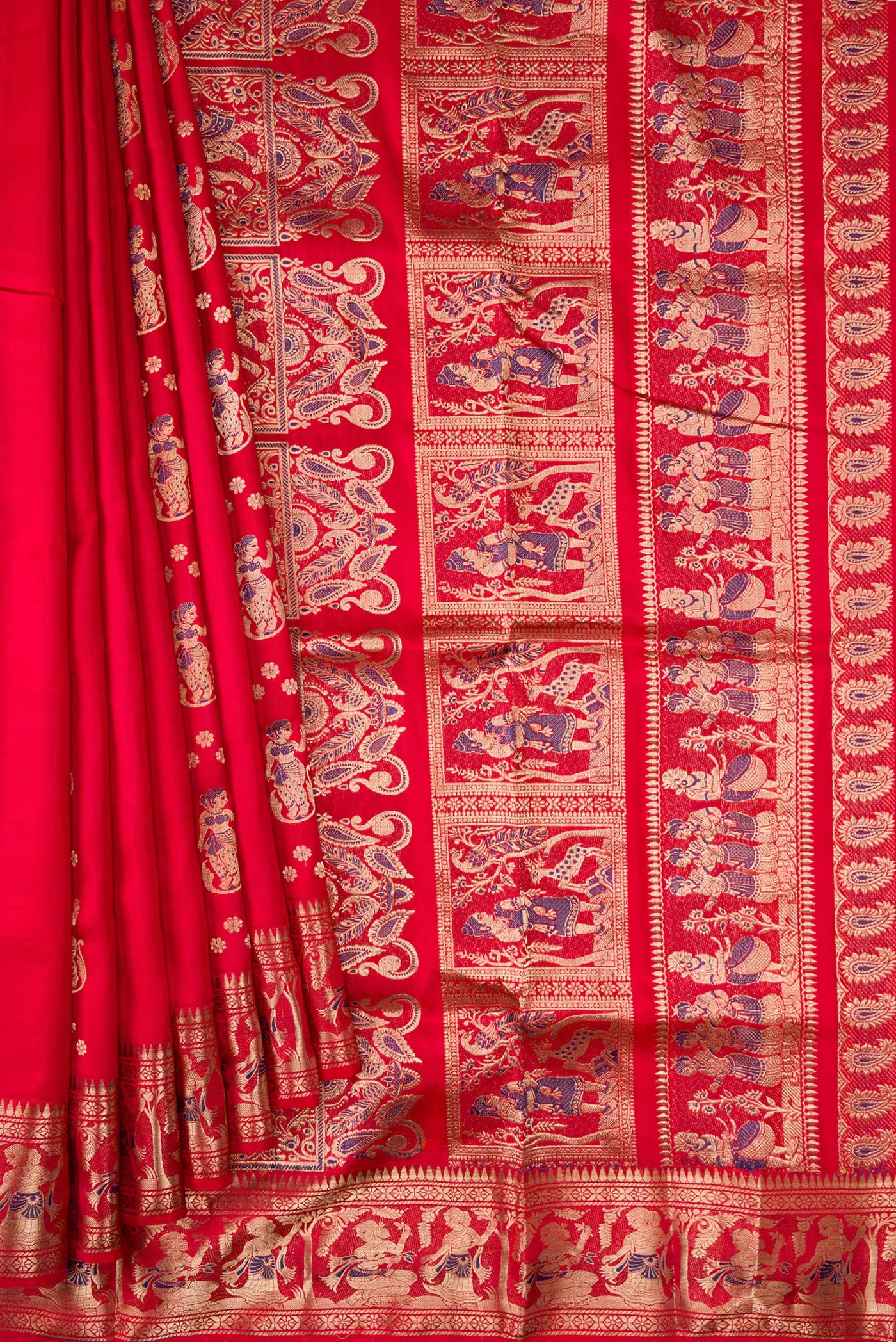 Red Baluchari Silk Saree - Image 4