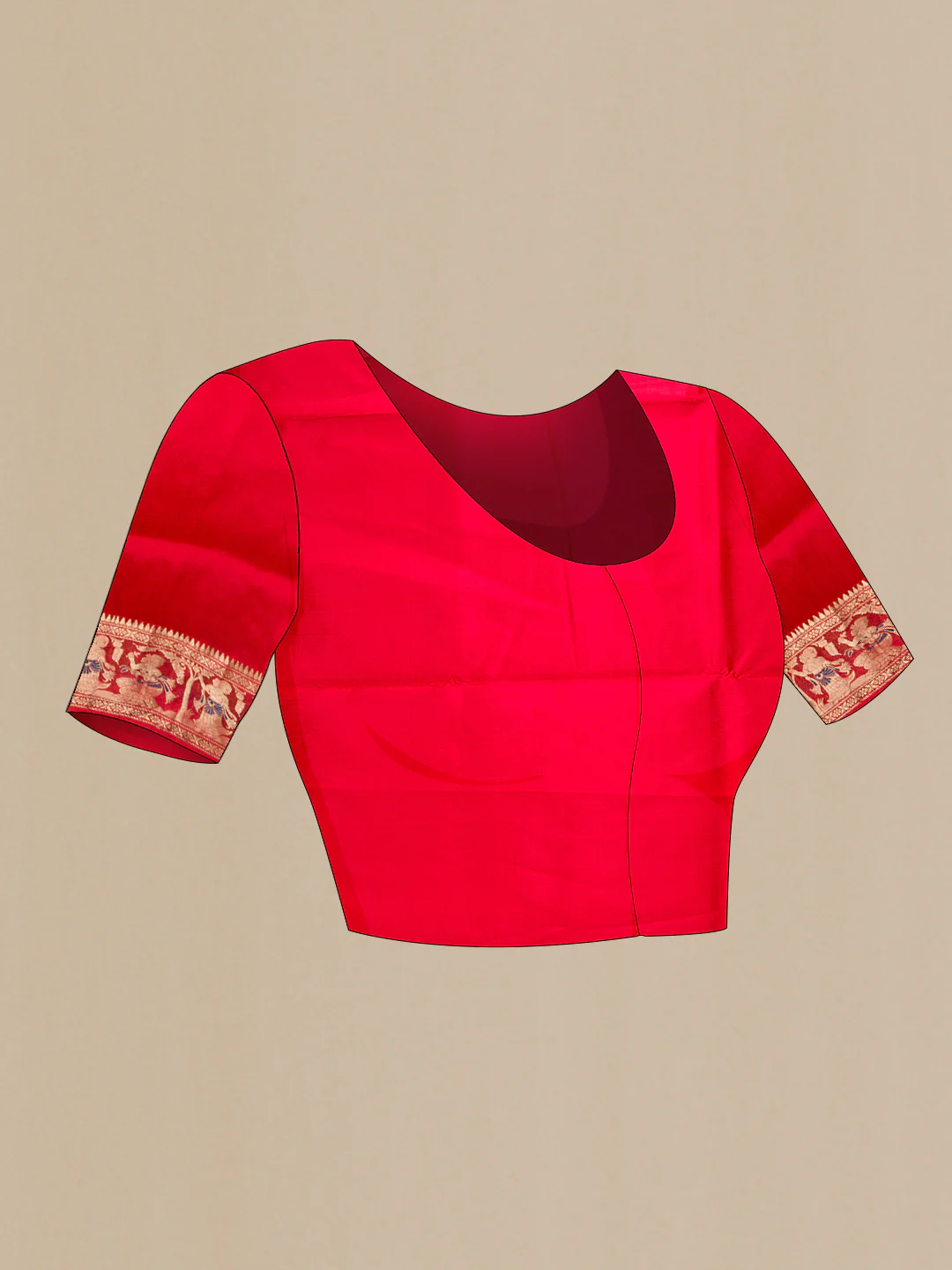 Red Baluchari Silk Saree - Image 5