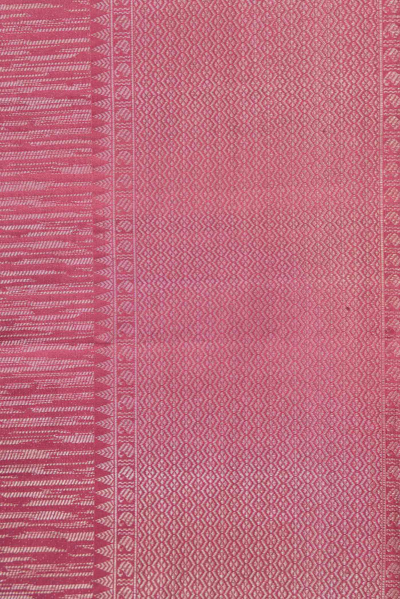 Dark Mauve Dual Tone Kanjivaram Silk Saree - Image 3