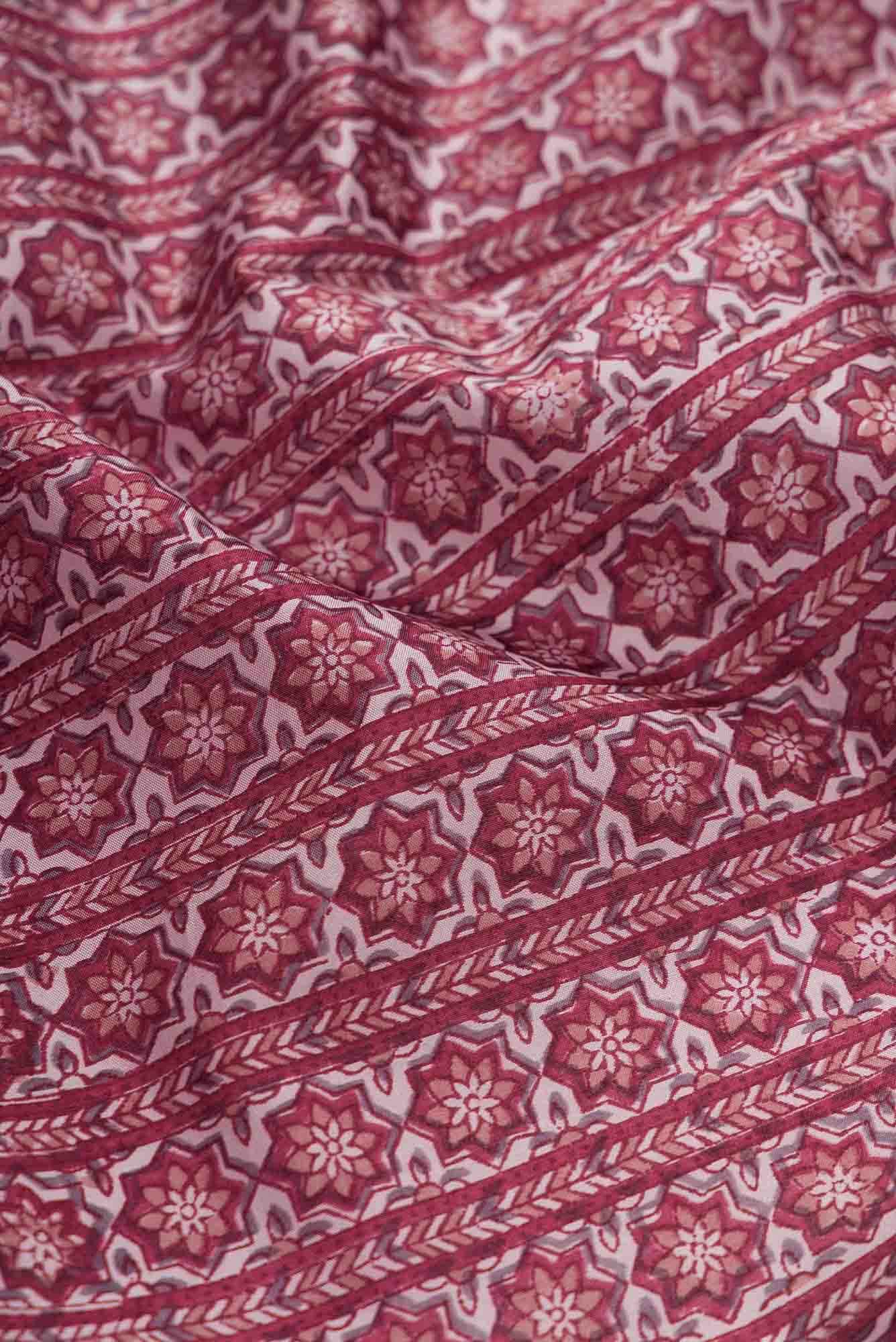 Dark Mauve Dual Tone Tussar Silk Saree - Image 3