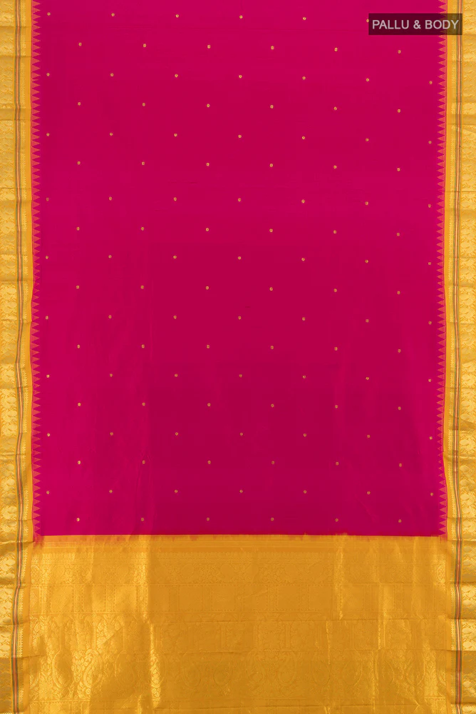 Dark Pink Bangalore Silk Saree - Image 5