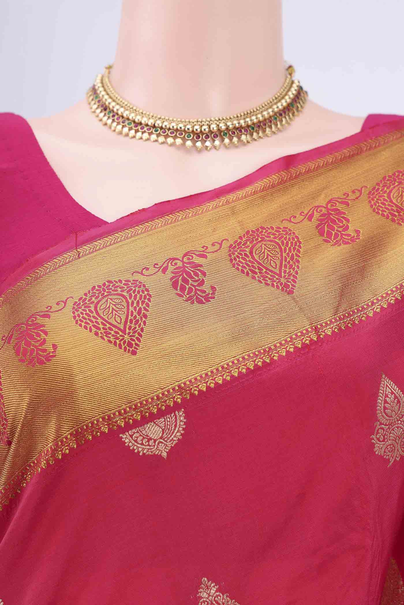 Pink Blended Bangalore Silk Saree - Image 2