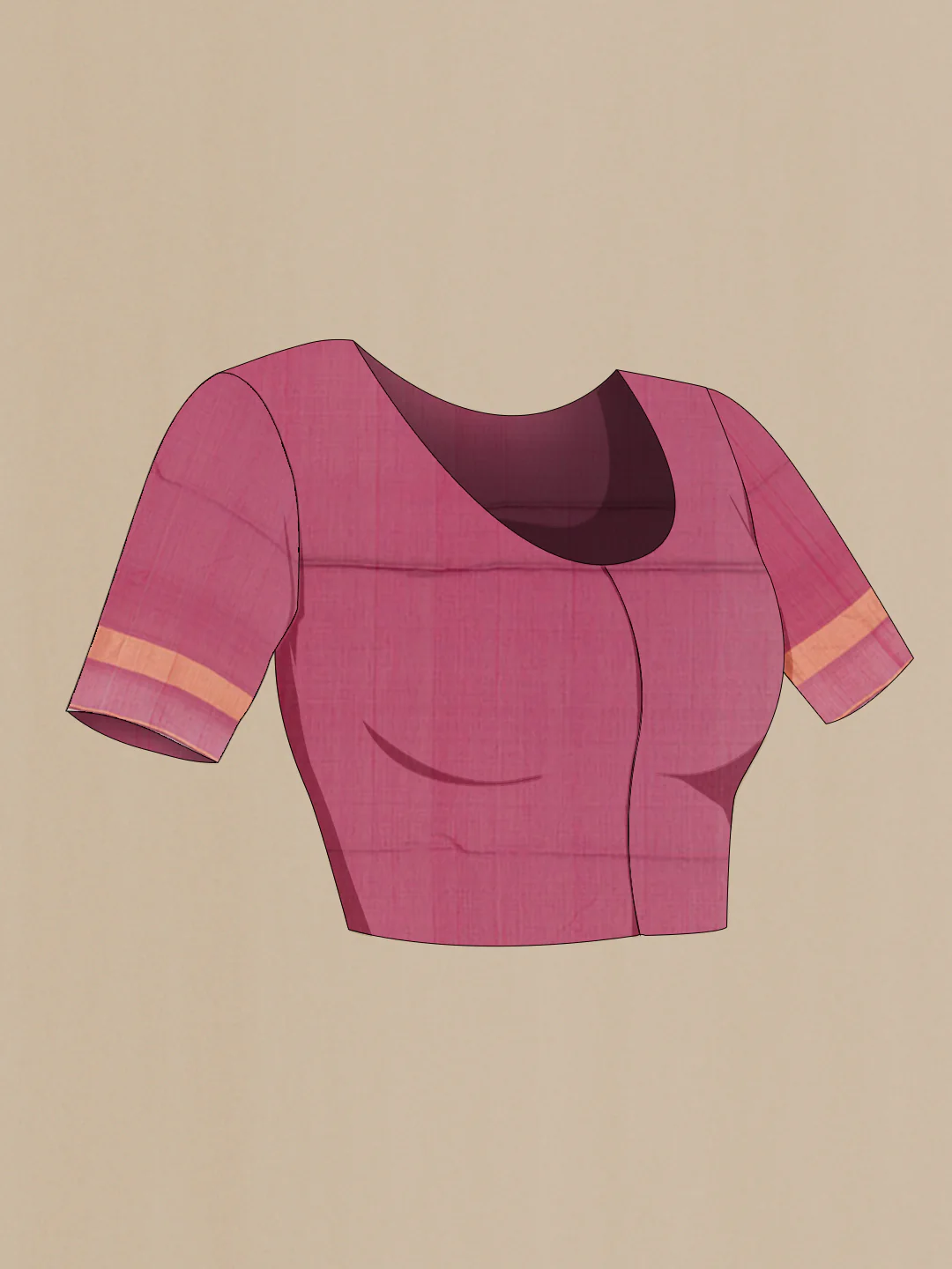 Dark Pink Silk Cotton Saree - Image 2