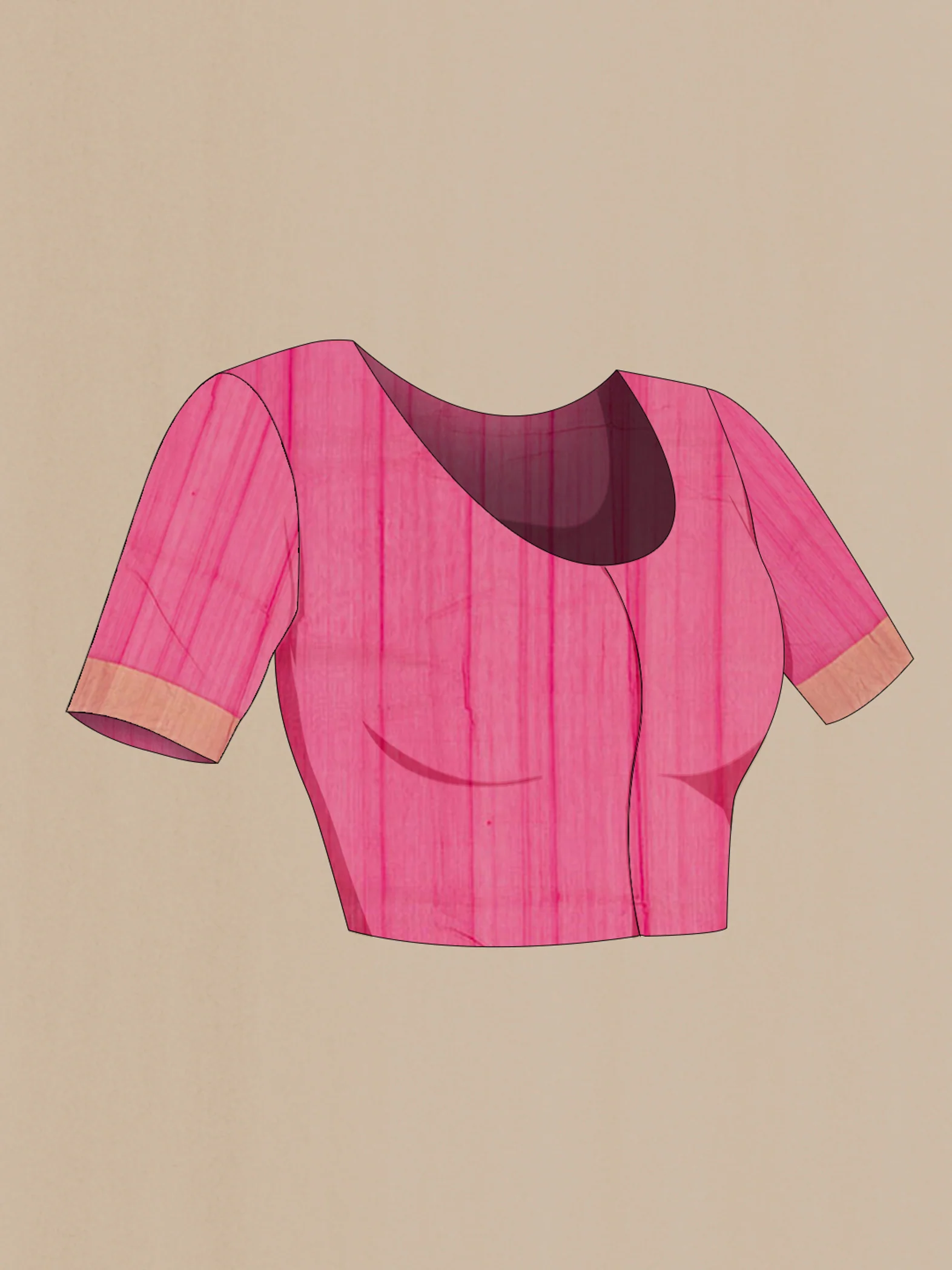 Pink Chanderi Silk Cotton Saree - Image 4