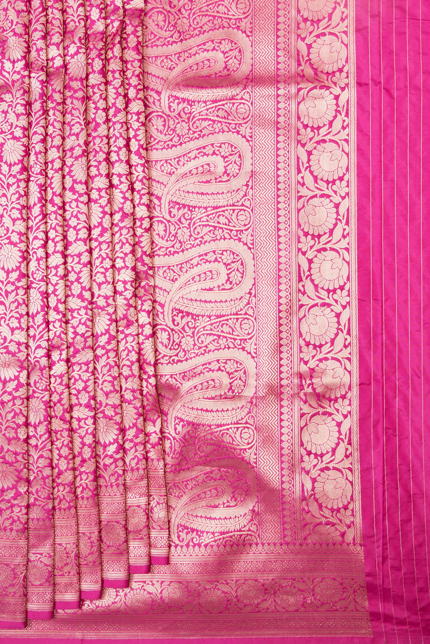 Dark Pink Banarasi Silk Saree - Image 4
