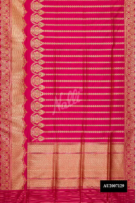 Dark Pink Dual Tone Banarasi Silk Saree