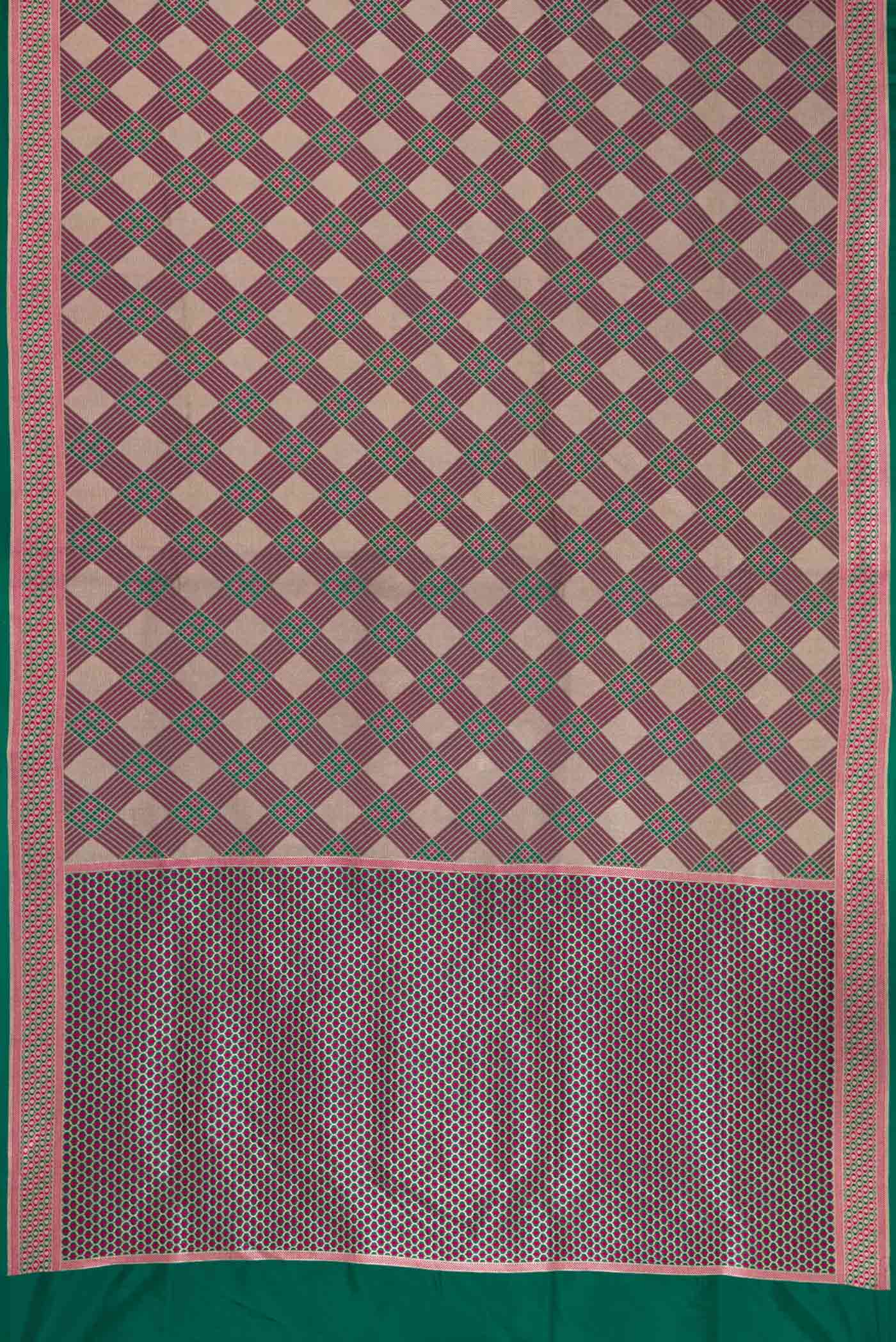 Dark Pink Dual Tone Banarasi Silk Saree - Image 6