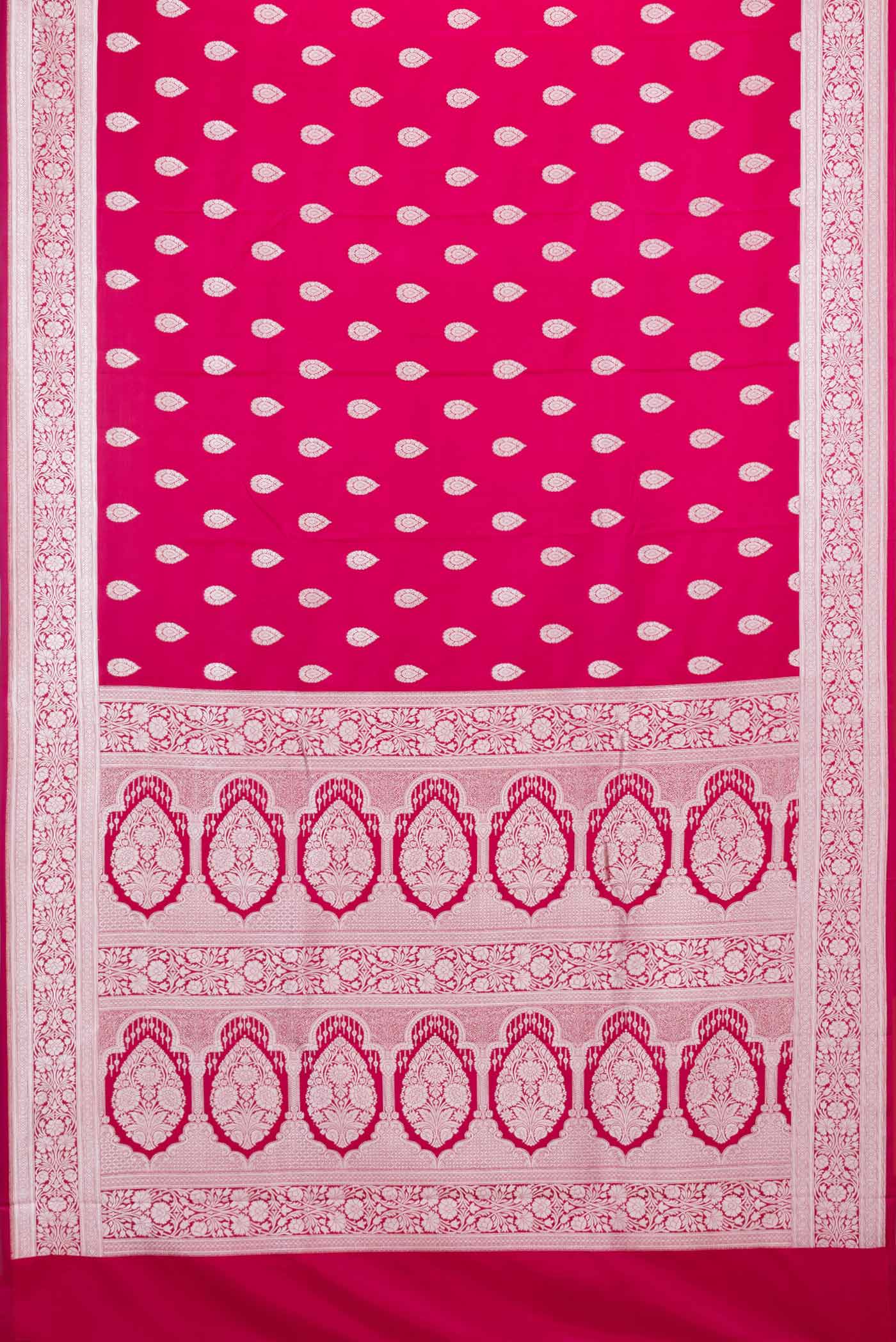 Dark Pink Blended Banarasi Silk Saree - Image 3