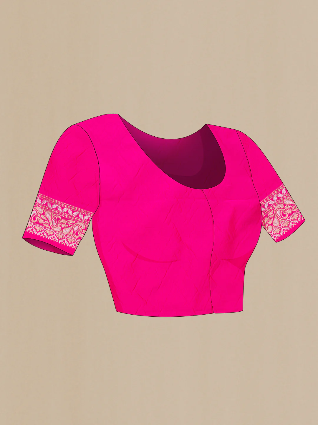 Rani Pink Blended Banarasi Silk Saree - Image 2