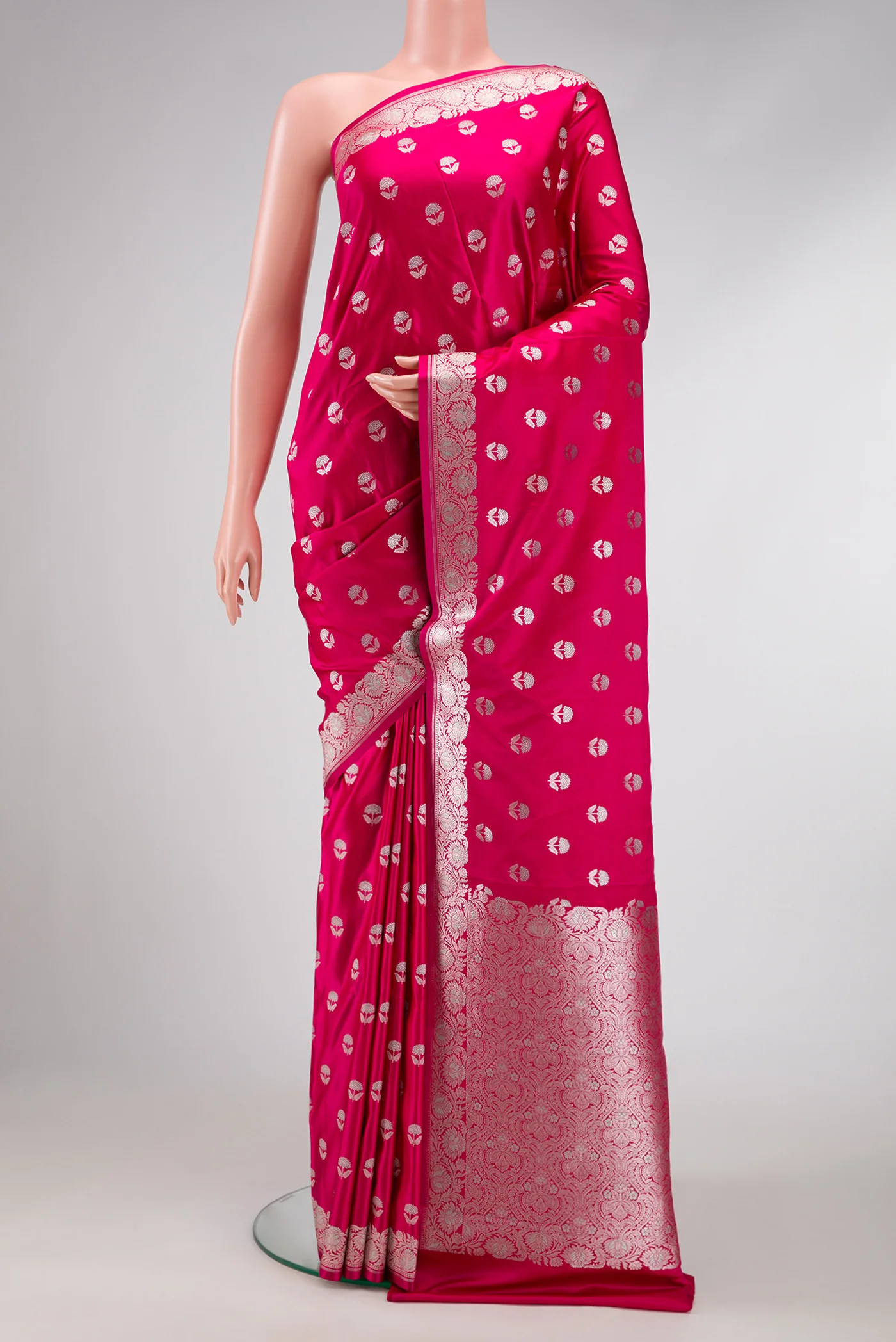 Pink Blended Banarasi Silk Saree