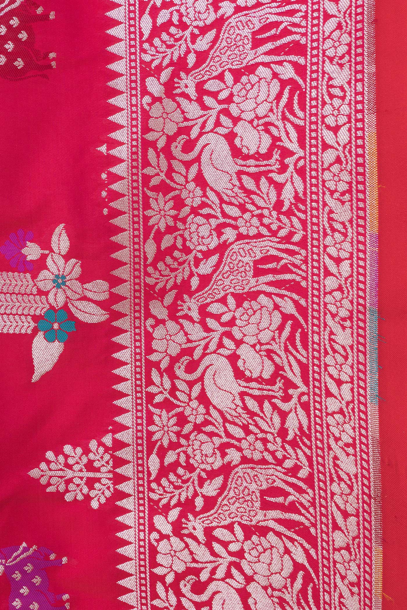 Deep Red Blended Banarasi Silk Saree - Image 3