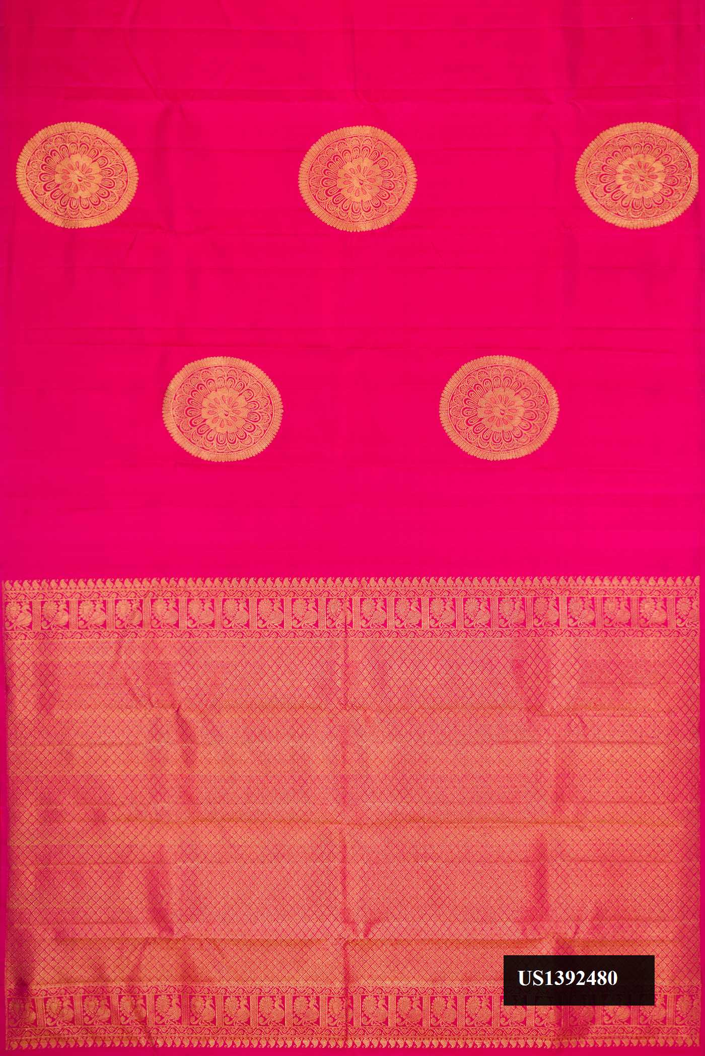 Dark Pink Dual Tone Kanchipuram Silk Saree