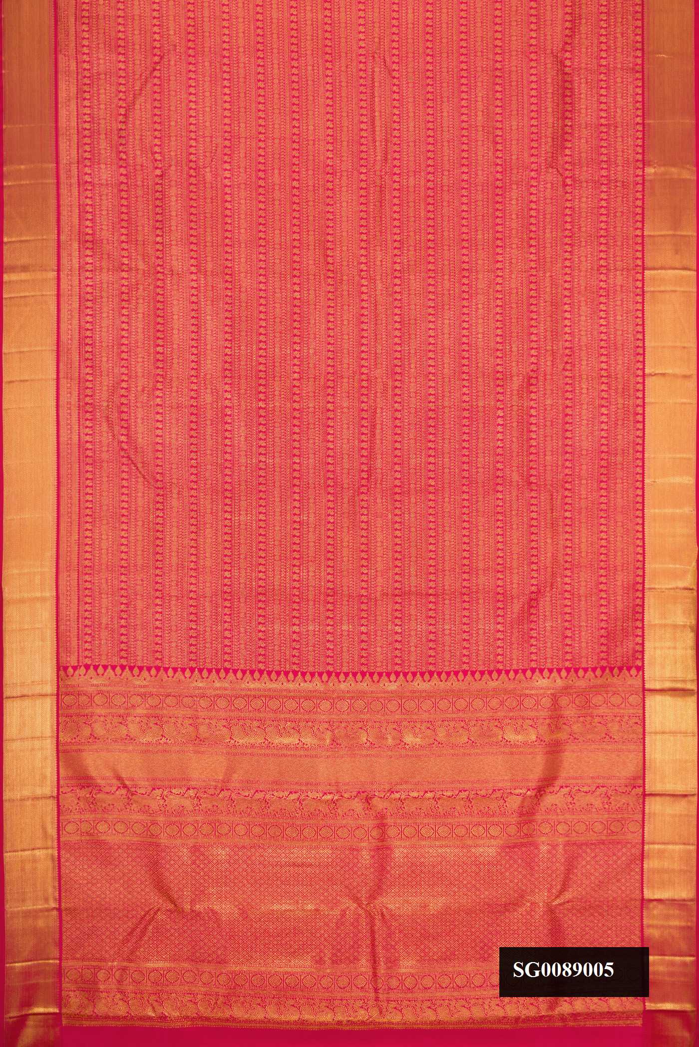 Dark Pink Dual Tone Kanchipuram Silk Saree