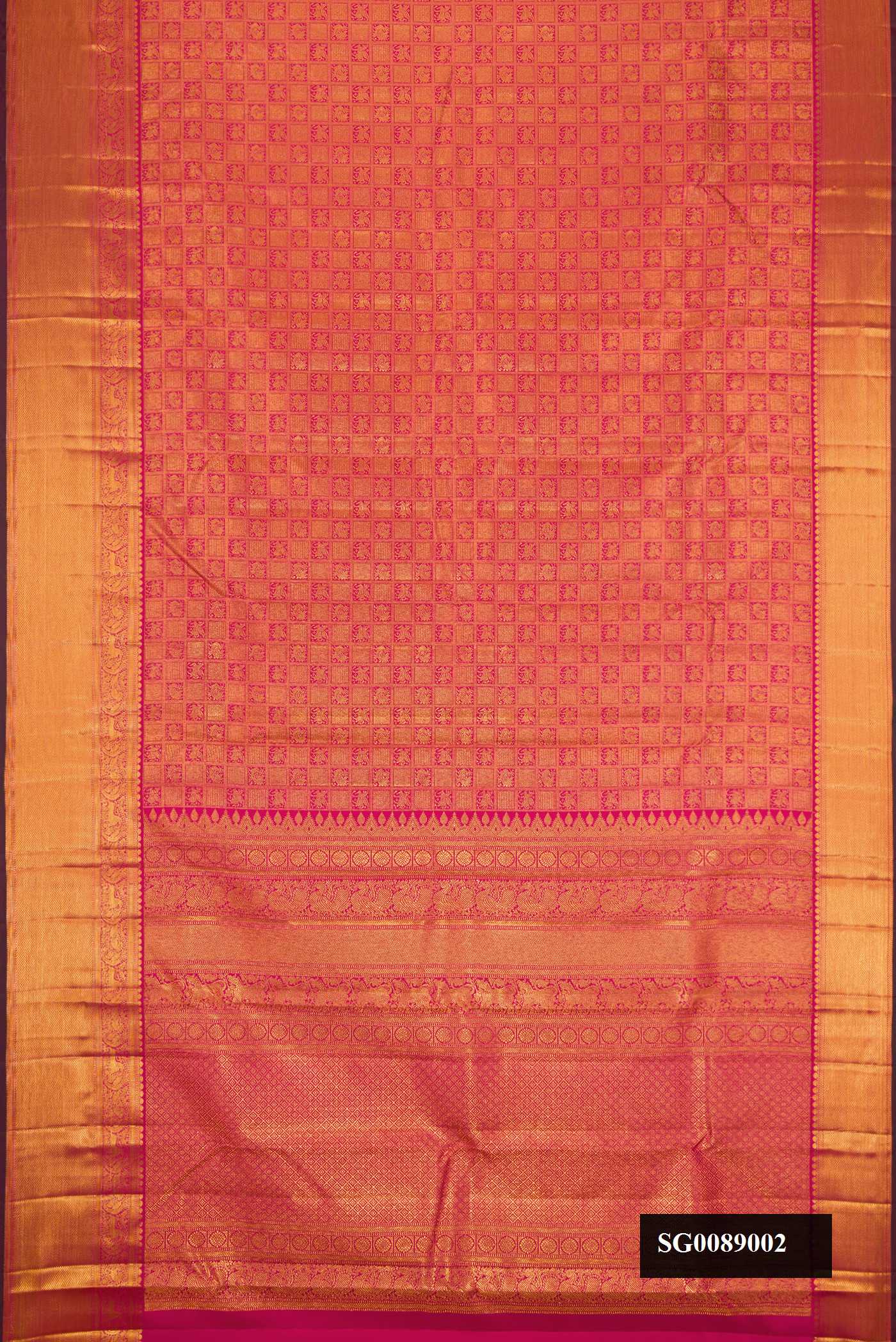Dark Pink Dual Tone Kanchipuram Silk Saree