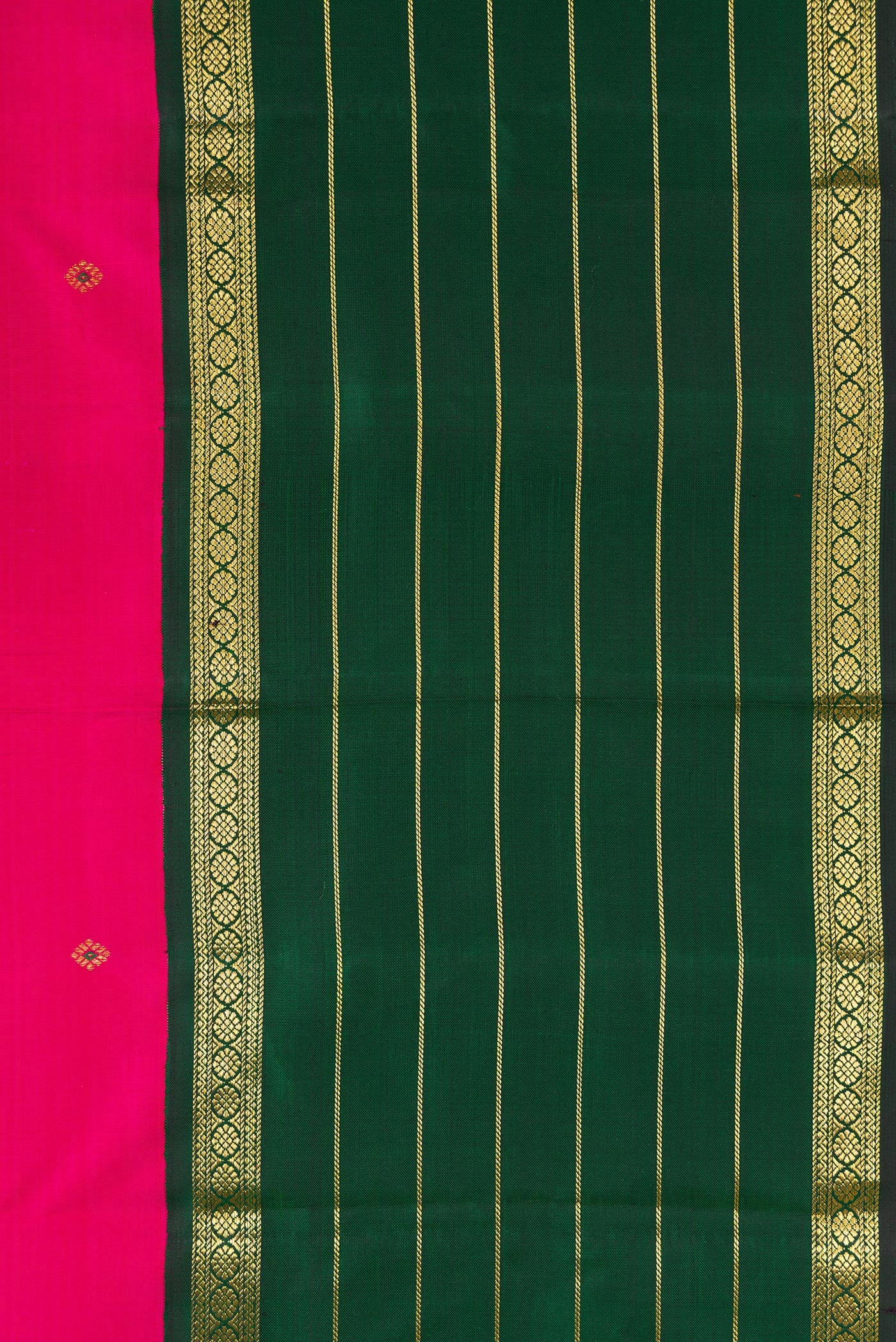 Pure Silk Pure Zari Pink Kanchipuram Saree - Image 3