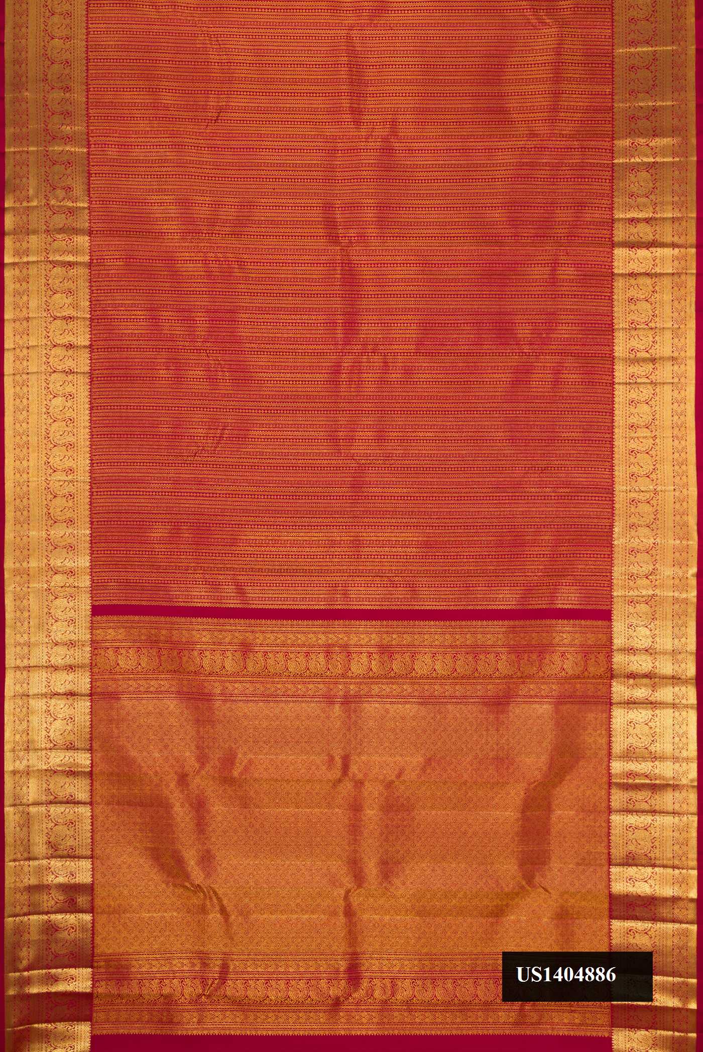 Dark Pink Dual Tone Kanchipuram Silk Saree