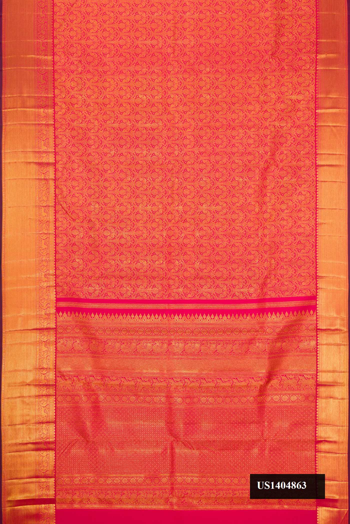 Dark Pink Dual Tone Kanchipuram Silk Saree