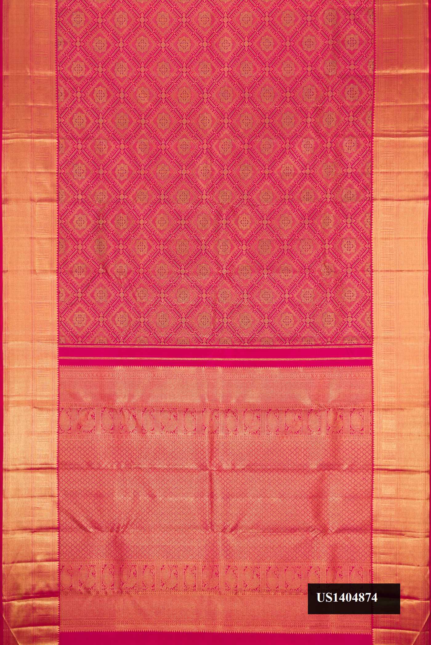 Dark Pink Dual Tone Kanchipuram Silk Saree