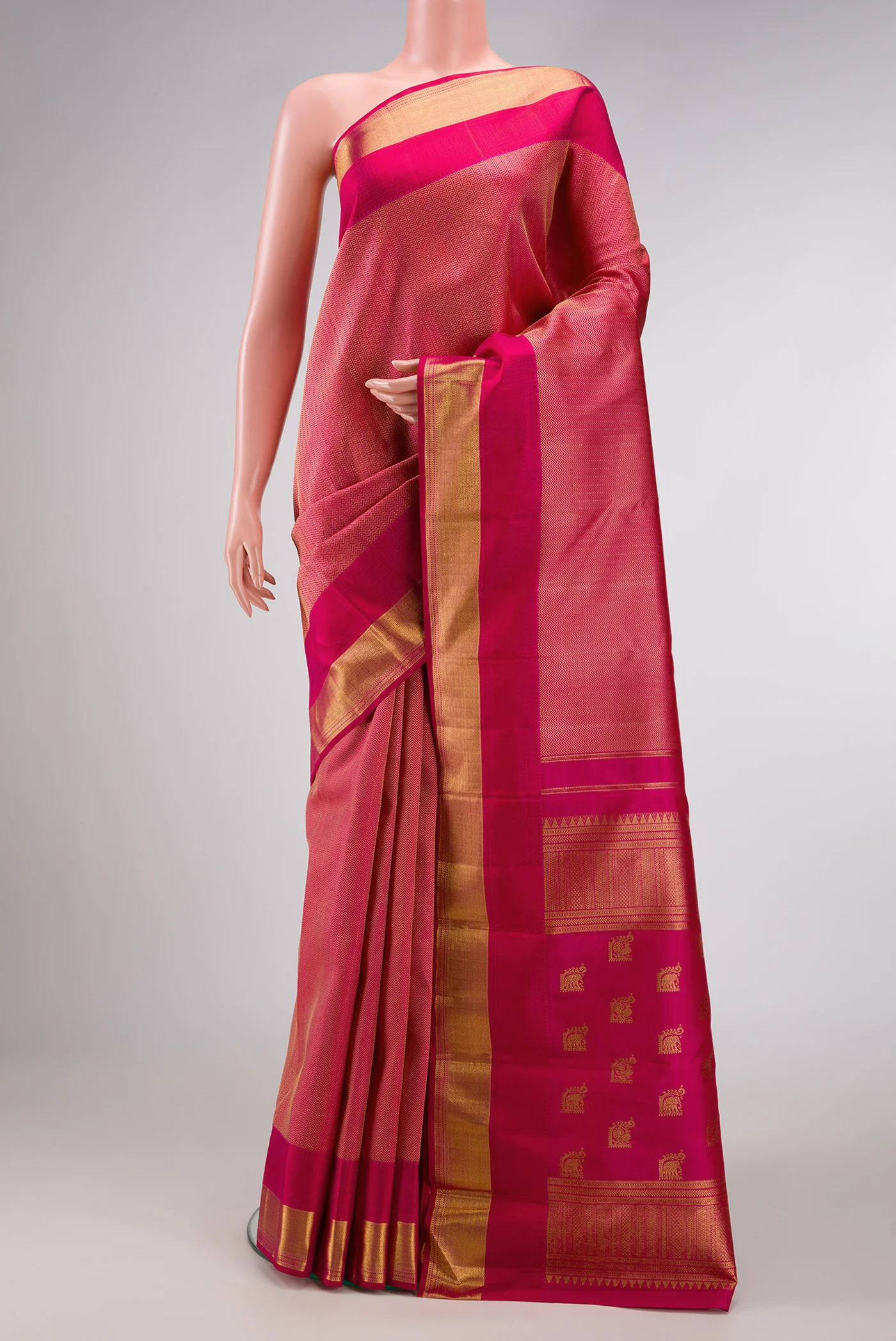 Pink Kanchipuram Silk Saree