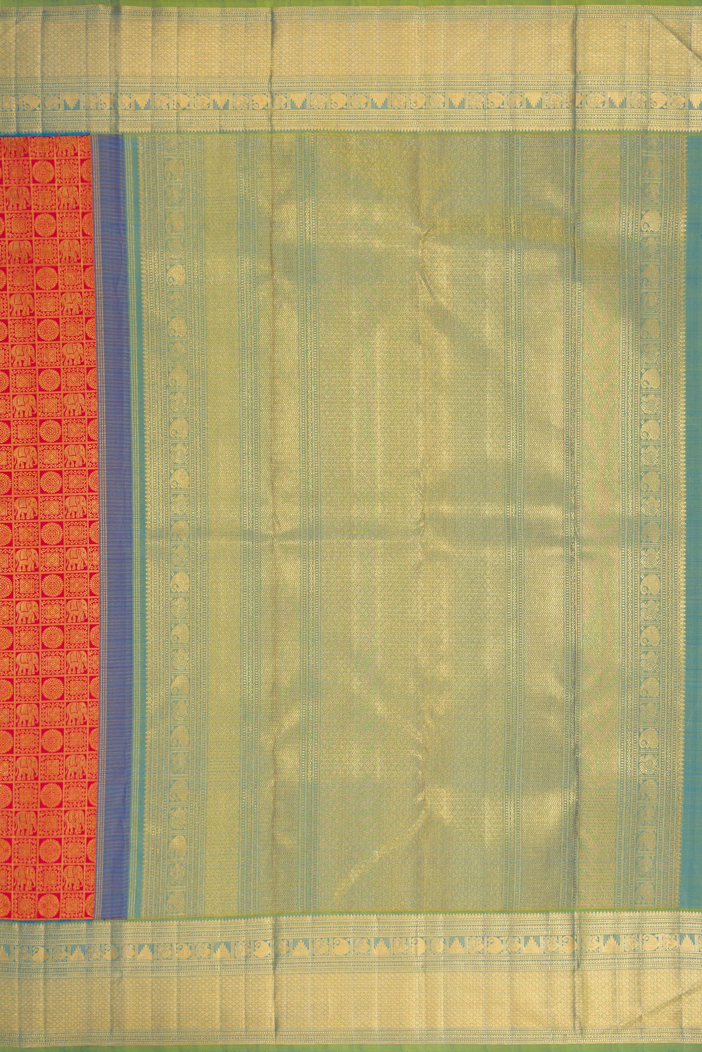 Red Kanchipuram Silk Saree - Image 7